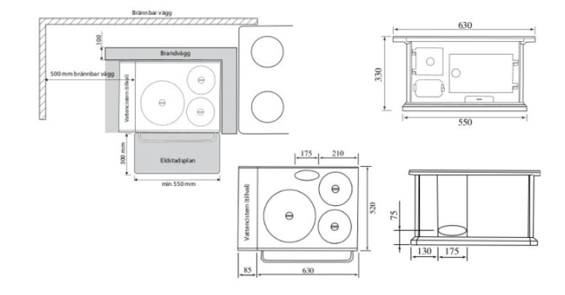 Плита кухонная на дровах Standard Westbo 08100001 фото