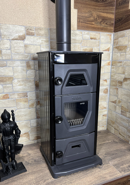 Duval EK-5111 BL (BLACK EDITION) Дров'яна піч-камін &laquo;євро буржуйка&raquo; з духовкою EK-5111 BL фото
