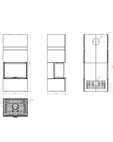 Камінна топка Hitze TRINITY TRI80X35X53 TRI BOX TRI80X35X53.G - C model tri box фото