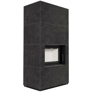 Камін Kratki FLOKI BOX 8 kW Ø 160 в обудові з керамограніту FOKOS GRAFITE FLOKI/S/PF/Q/F/G фото