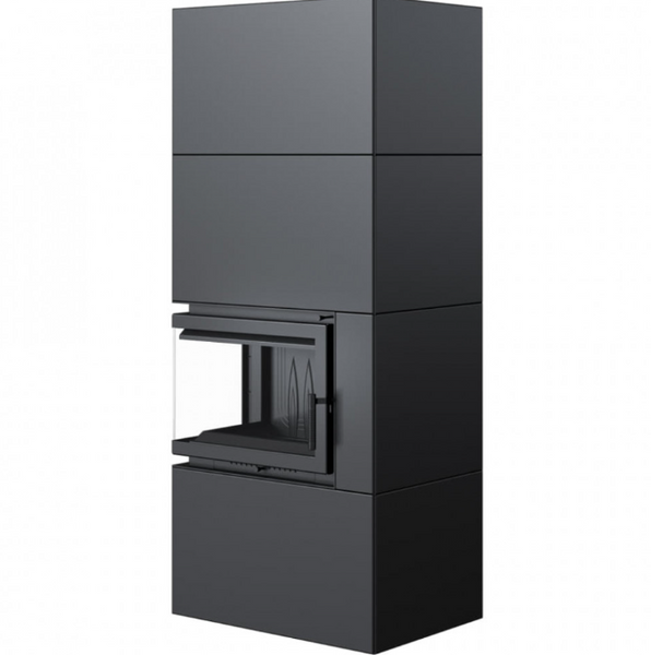 Камін Kratki SIMPLE 12 BS ліва в обудові BOX стальний - чорний SIMPLE/BOX/L/S/BLACK фото