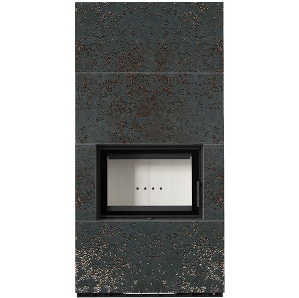 Камін Kratki FLOKI BOX 8 kW &Oslash; 160 в обудові з керамограніту OXIDE NERO FLOKI/S/PF/Q/O/N фото
