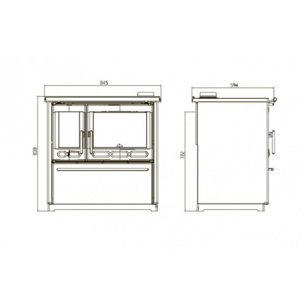 Печі для кухні на дровах 850 Glas (Червона емаль) 850 Glas red фото